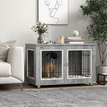Dog Crate Furniture, Dog Crate End Table W/ Soft Cushion, Double Door