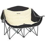 Double Camping Chair For Adults With Armrests, Cup Holders | Khaki