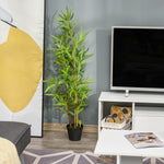 Set Of 2 120cm Artificial Bamboo Trees Plant With Pot