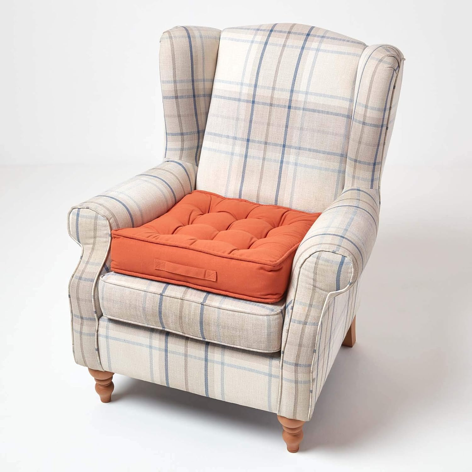 Cotton Armchair Booster Cushion | 50cm x 50cm | Terracotta