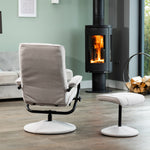 Ripley Swivel Recliner And Footstool | Stone