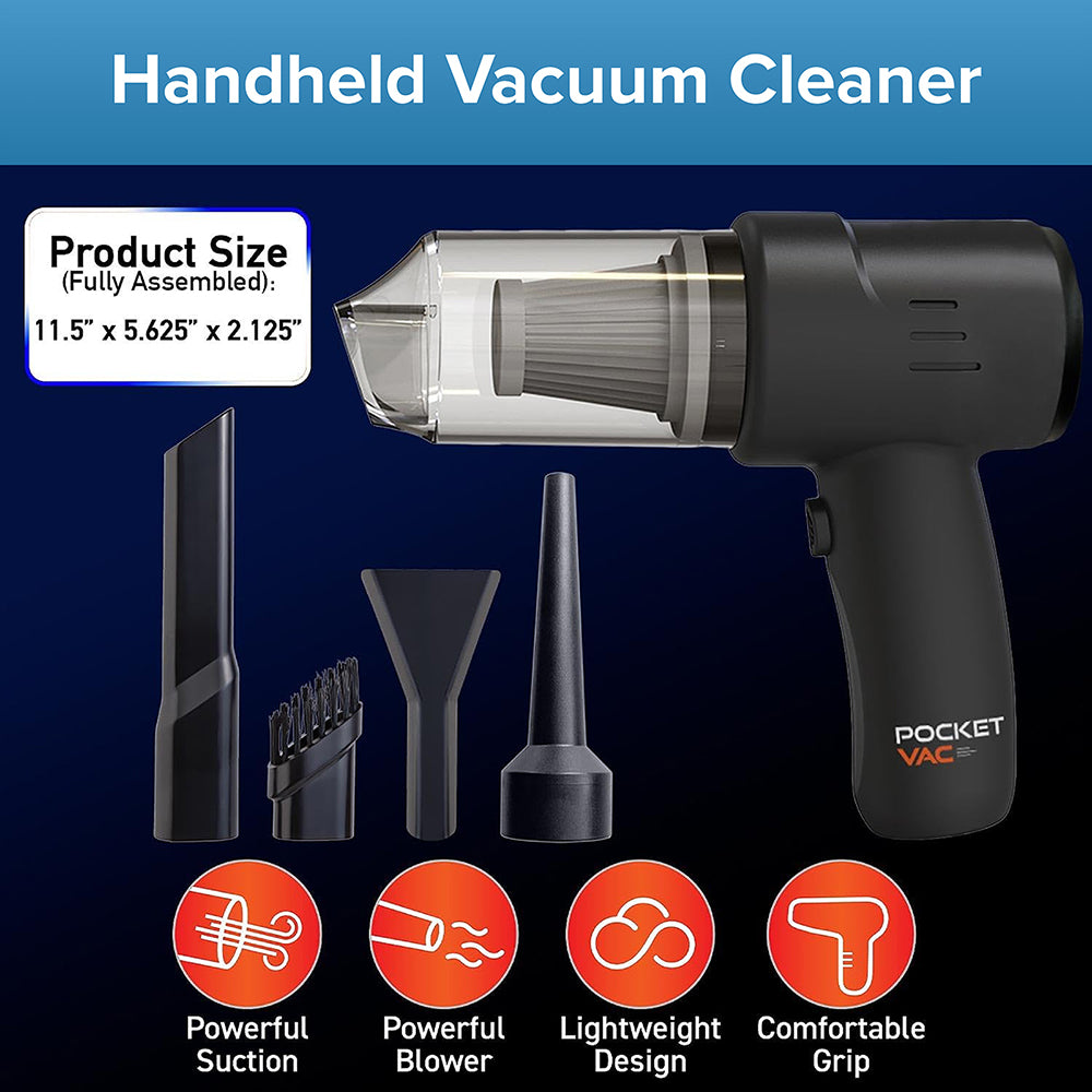 2-in-1 Handheld Mini Vacuum Cleaner | Black