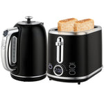 1.7l 3000w Kettle And 2 Slice Toaster With Keep Warm Memory Function | Black