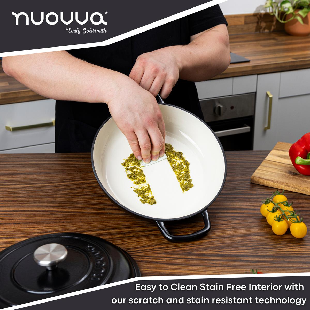 Shallow Cast Iron Casserole With Lid - 2.3-quart (26 Cm) | Black