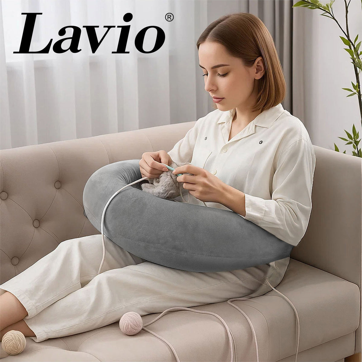 Lavio Gaming Arm Pillow Ergonomic U-shaped For Lap Back Support Reading Working