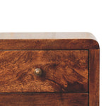 California Walnut Naya Bedside, 3 Drawers, Brown | Brown