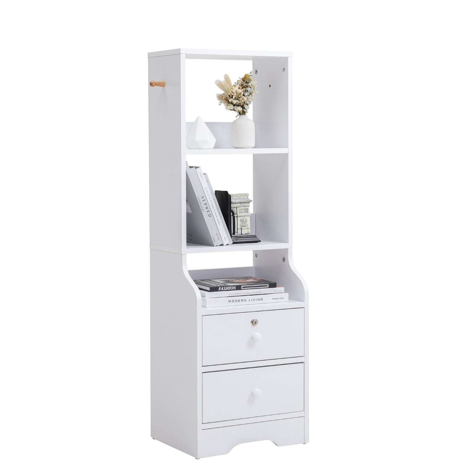 Breeins Modern Bedside Table With 2 Drawers