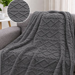 Textured Cable Throw Blanket – Soft Cosy Decorative Throw 150 X 200cm | 150cm x 200cm | Charcoal