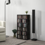 Set Of 2 Cd Storage Units Adjustable Shelves High Gloss | One Size | Black