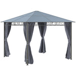 Hardtop Gazebo For Garden Party W/ Polycarbonate Curtains | Small