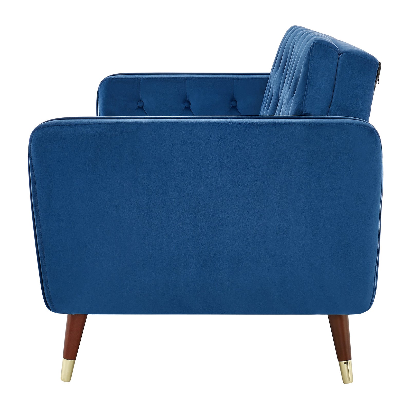 Velvet Click Clack Button Back Sofa Bed - 3 Seater | Blue