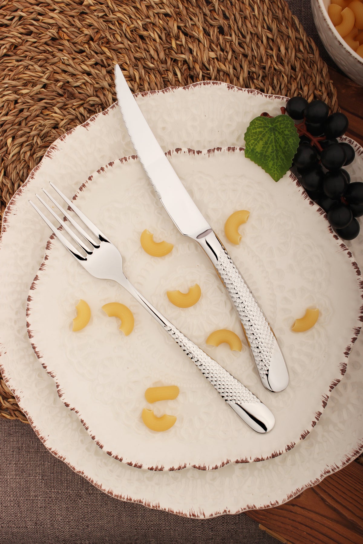 Steak Cutlery Set Knife Fork Stainless Steel 18/8 Catering Palace | Set of 12 | Silver
