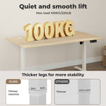 Electric Standing Desk Adjustable Height Metal Frame Natural | Natural