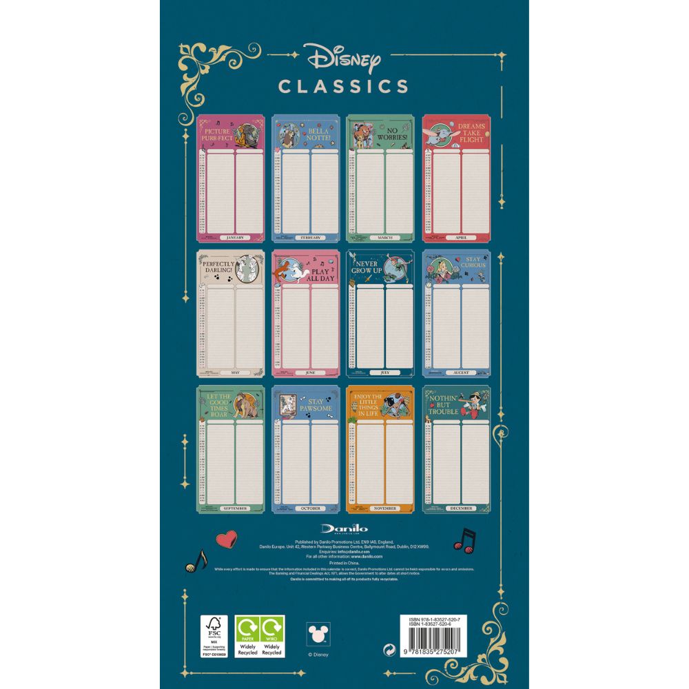 Disney Yours & Mine 2026 Slim Calendar Official Product