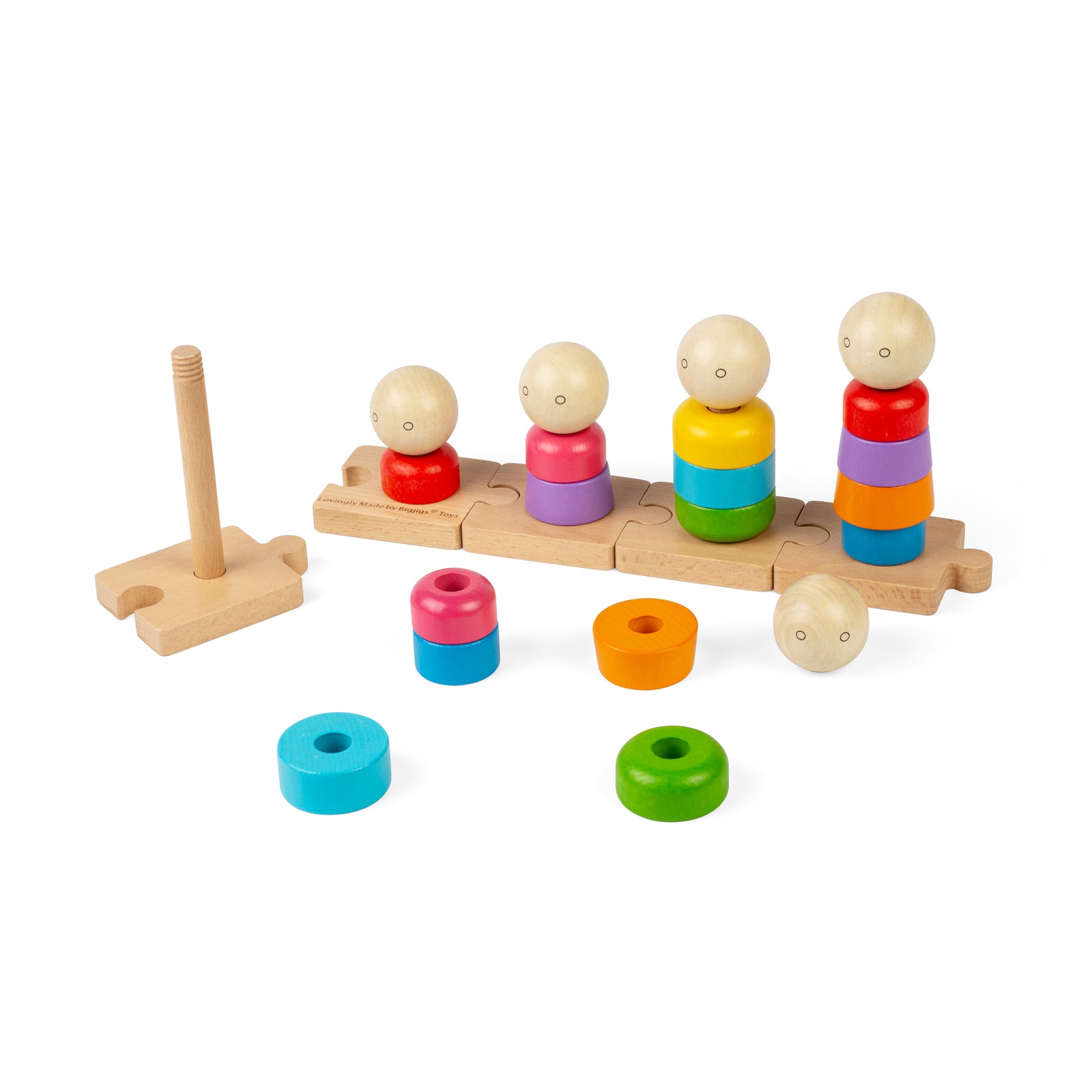 Wooden Rainbow Family Stacking Toy