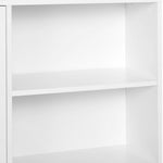 Free Standing Bookcase Shelves Unit With Two Doors White