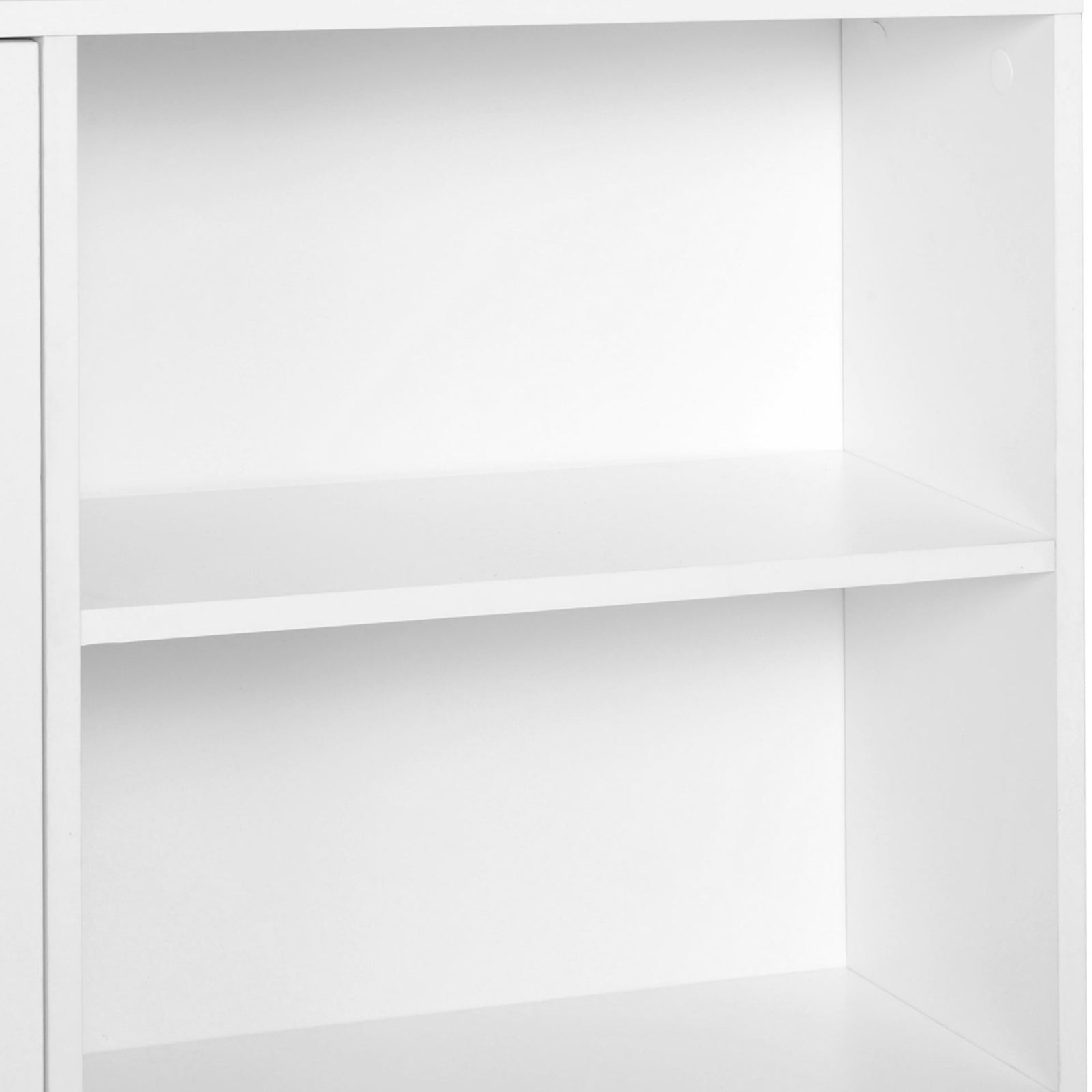 Free Standing Bookcase Shelves Unit With Two Doors White