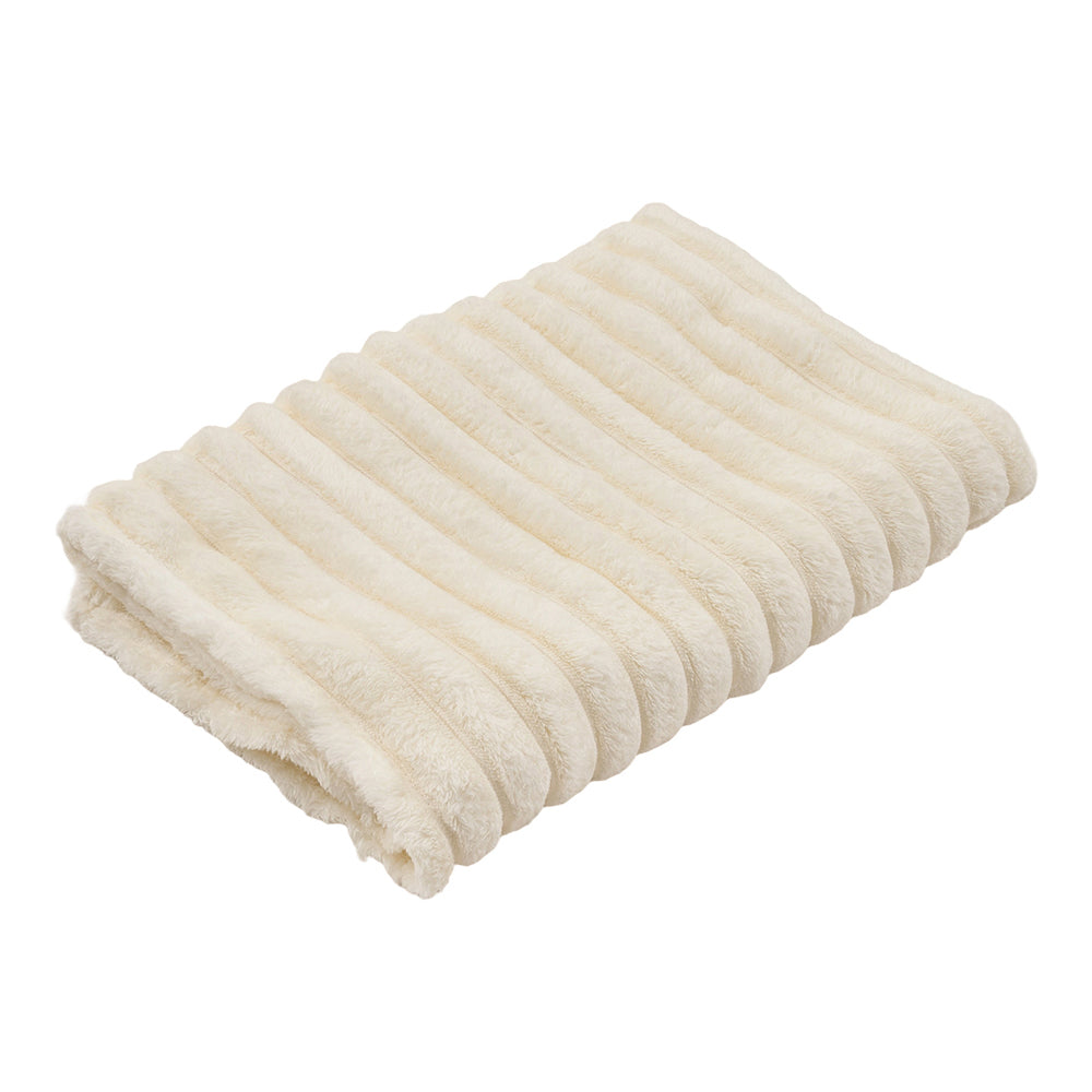 Cozy Striped Throw Blanket Soft Double-sided Use, Warm, Fade-resistant & Easy To Clean | Large | Beige