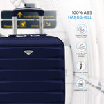 45x36x20cm Lightweight Underseat Cabin Carry On Suitcase - 100+ Airline Approved - Hard Shell Luggage - 4 Wheels | 45 x 36 x 20cm | Navy Blue