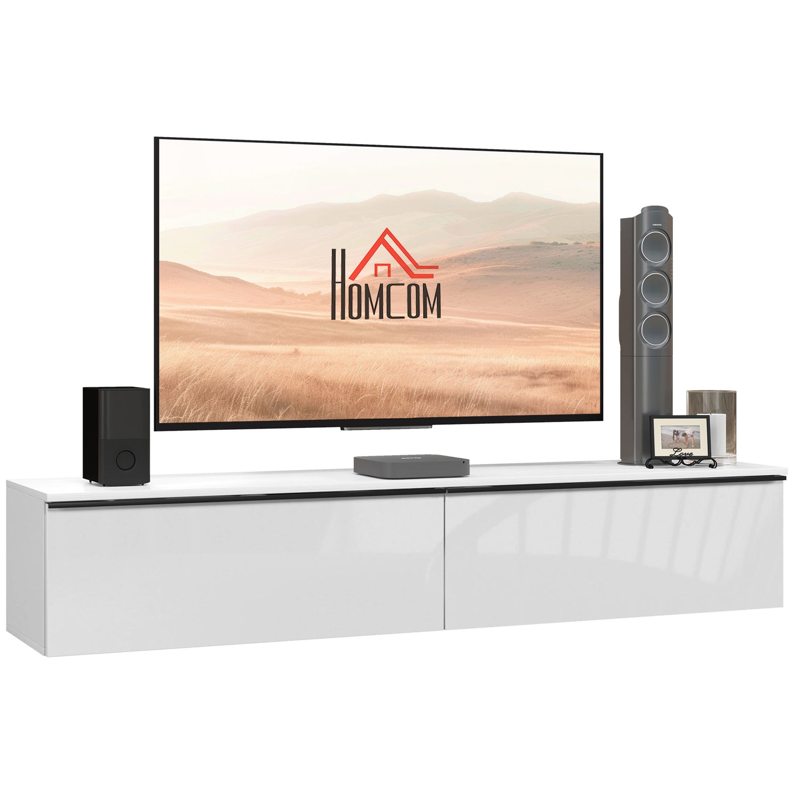 Wall Mounted Tv Stand With Storage | White