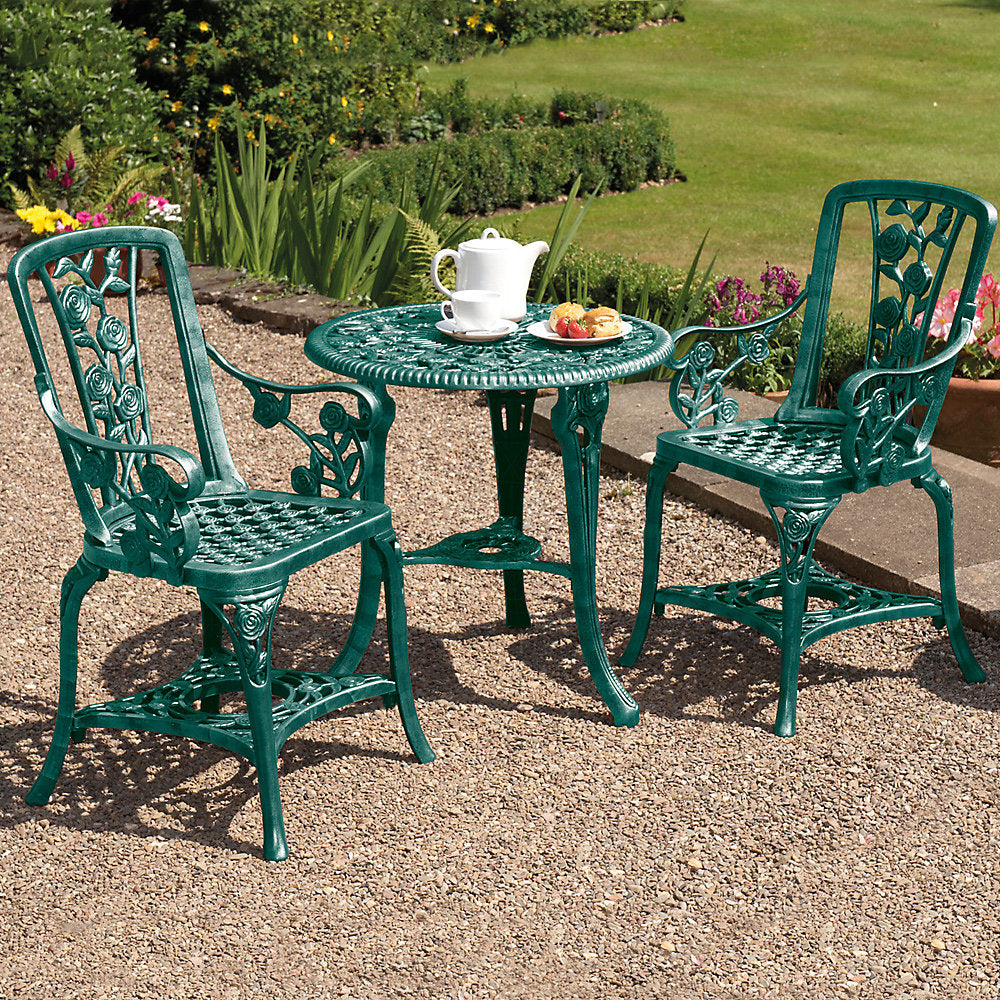Rose Design Three Piece Bistro Set | Verde