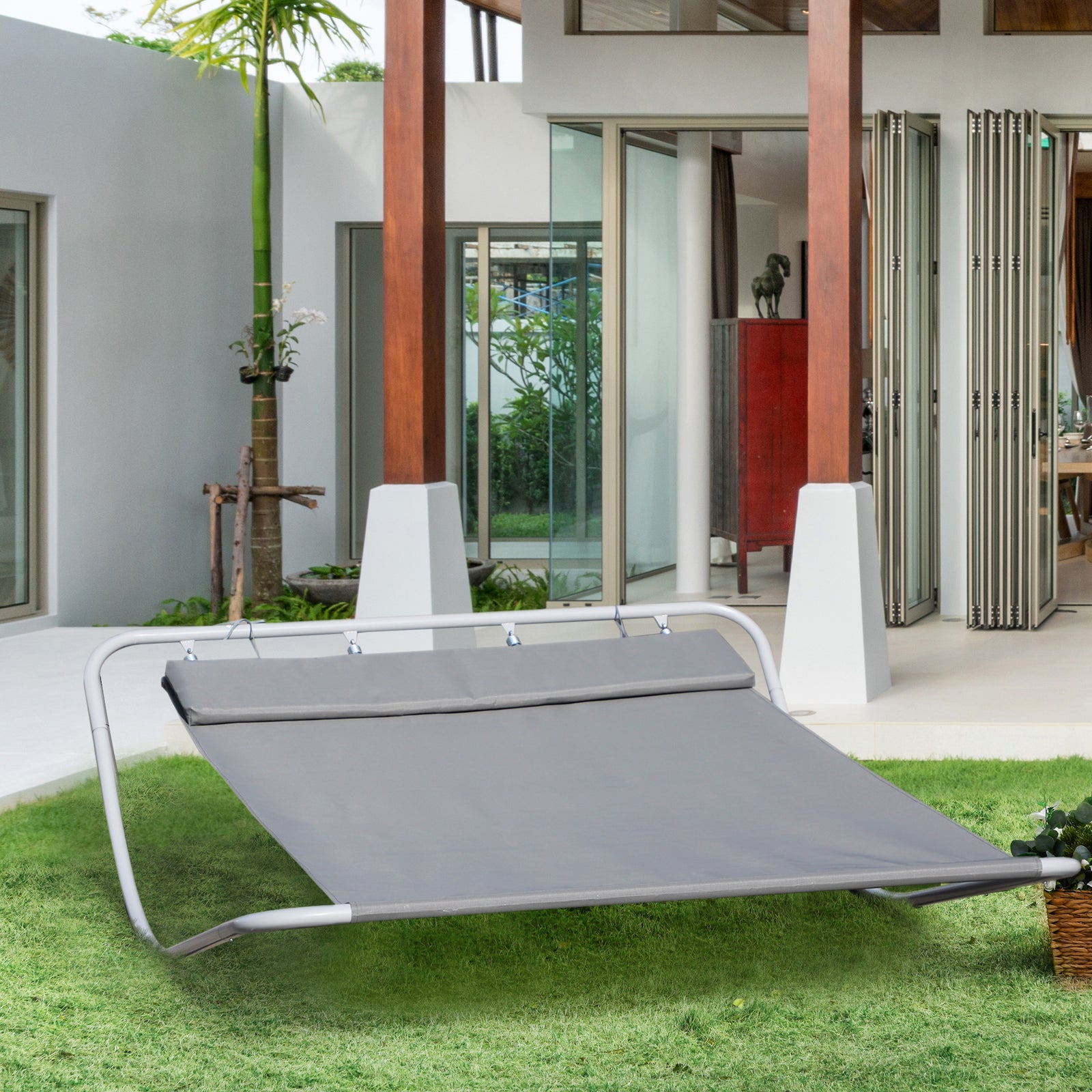 Double Sun Lounger Hammock Outsunny Rocking Swing