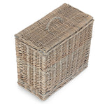 Grey Wash Rectangular Toilet Tidy Lidded Basket | One Size | Gray
