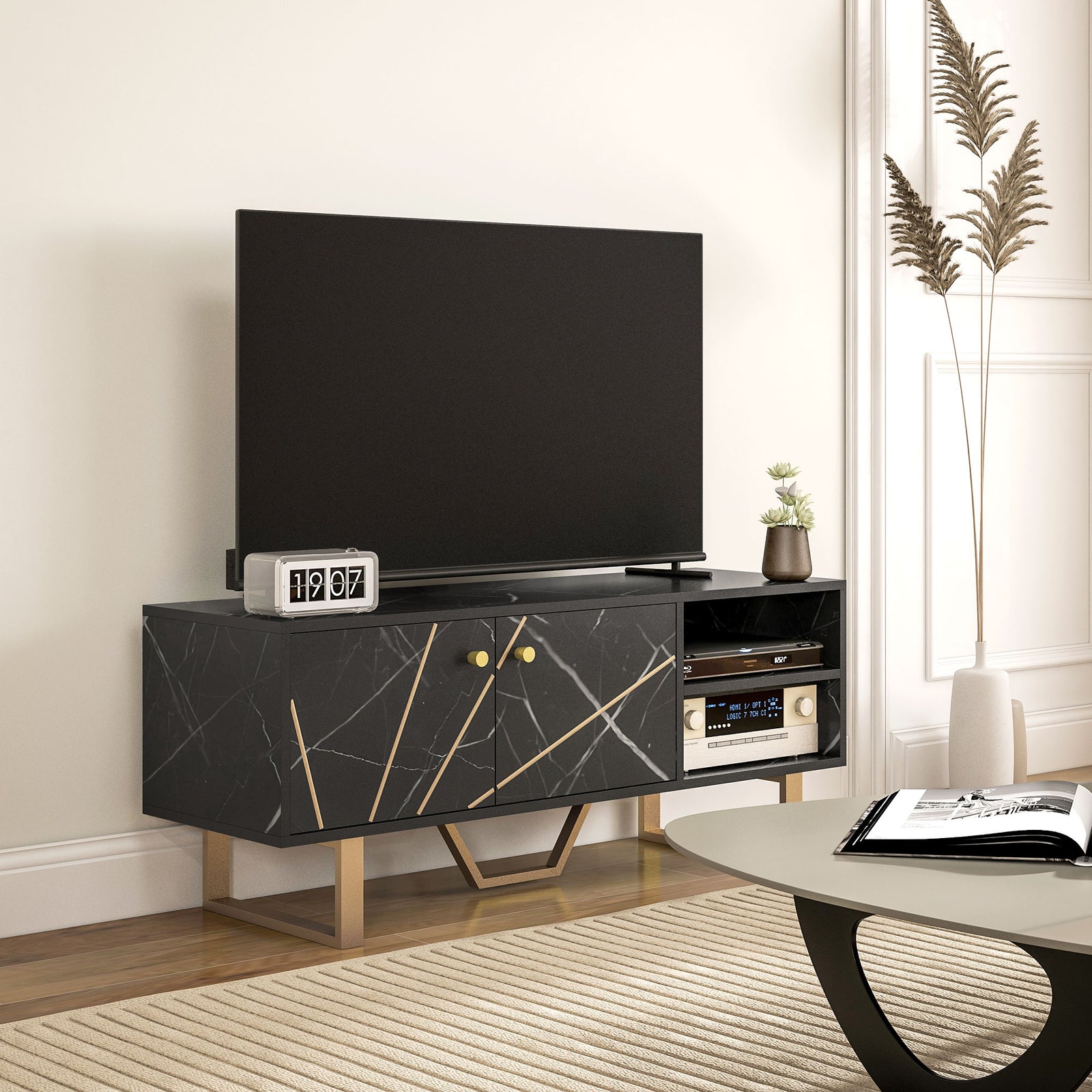 Tv Unit For Living Room Black Marble