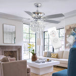 52 Inch Modern Ceiling Fan With 5 Blades With 3-color Dimming Remote Control
