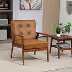 Accent Chair Pu Leather Armchair With Armrests | One Size | Brown