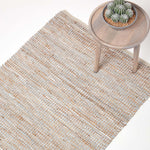 Madras Leather Hemp Rug | 150cm x 95cm | Natural