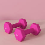 3kg Set Of 2 Dumbbells Hexagonal Weights Pair | Pink