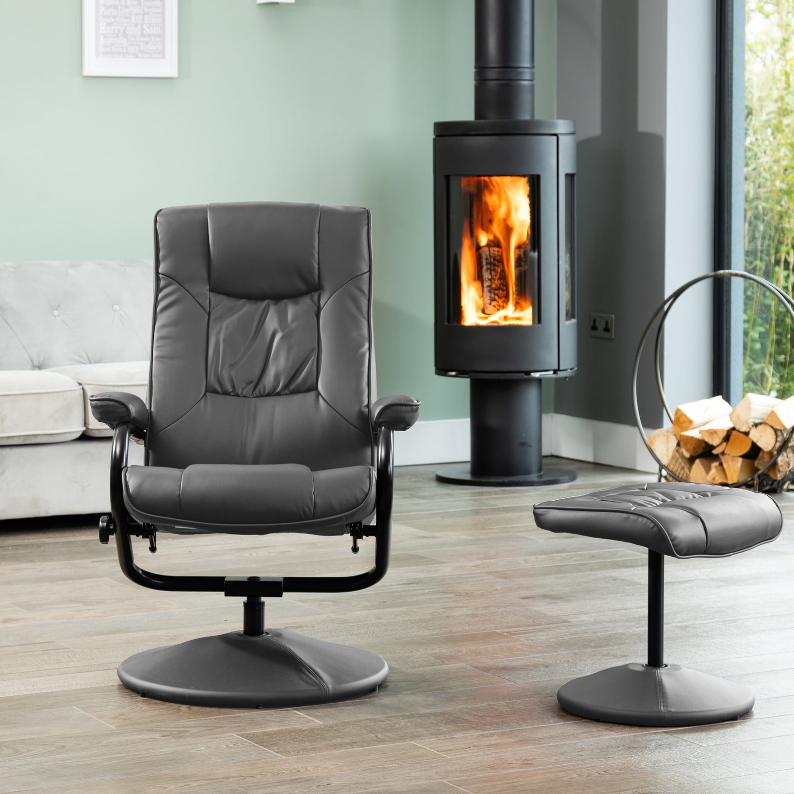 Gibson Swivel Recliner And Footstool