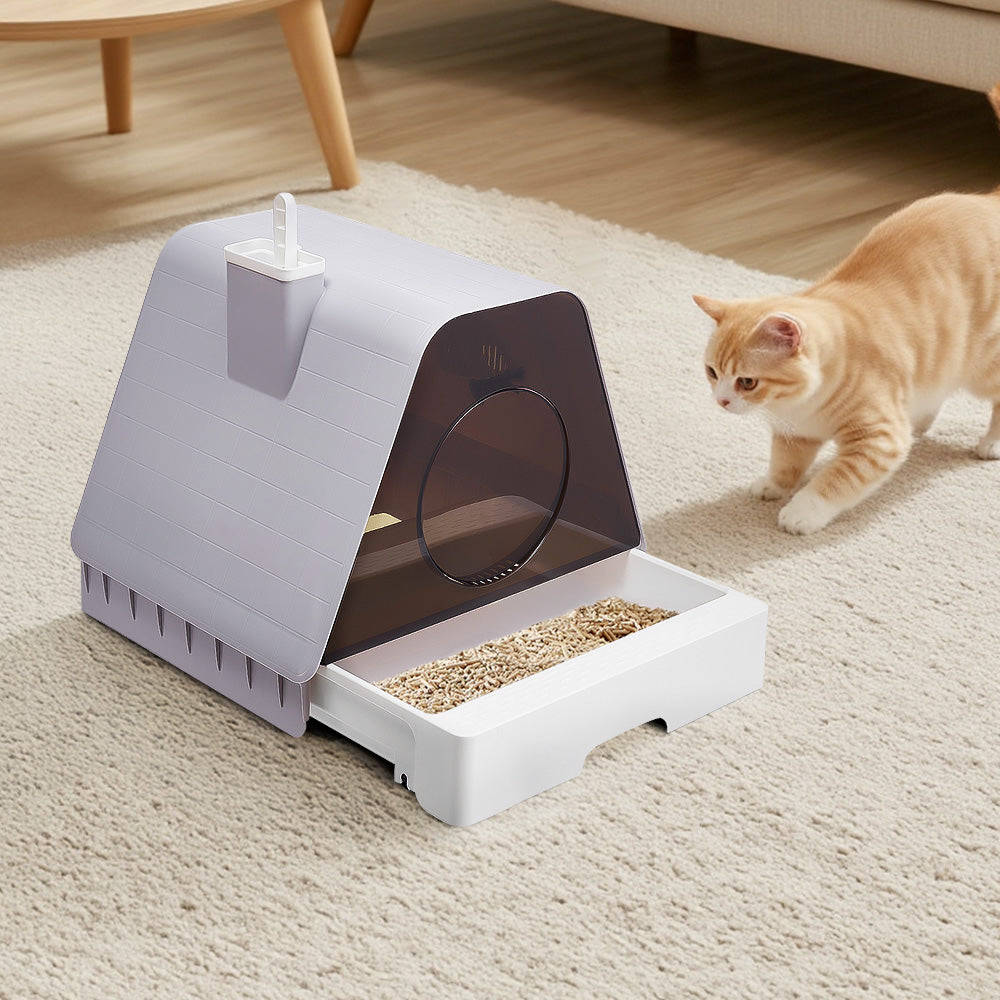 Fully Enclosed Cat Litter Box With Activated Carbon Filter Splash-proof