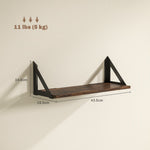 Set Of 3 Vintage Wall Shelves For Living Room