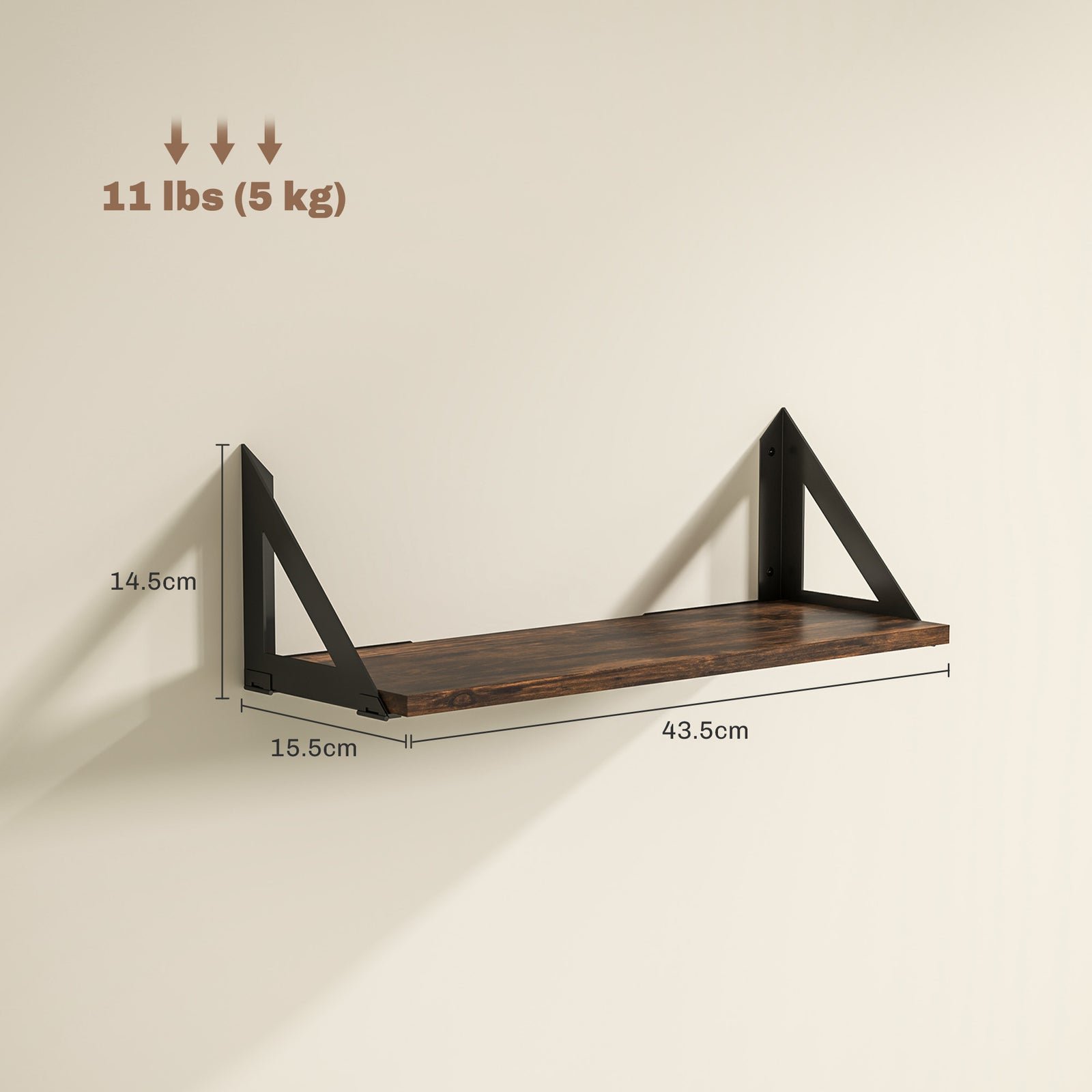 Set Of 3 Vintage Wall Shelves For Living Room