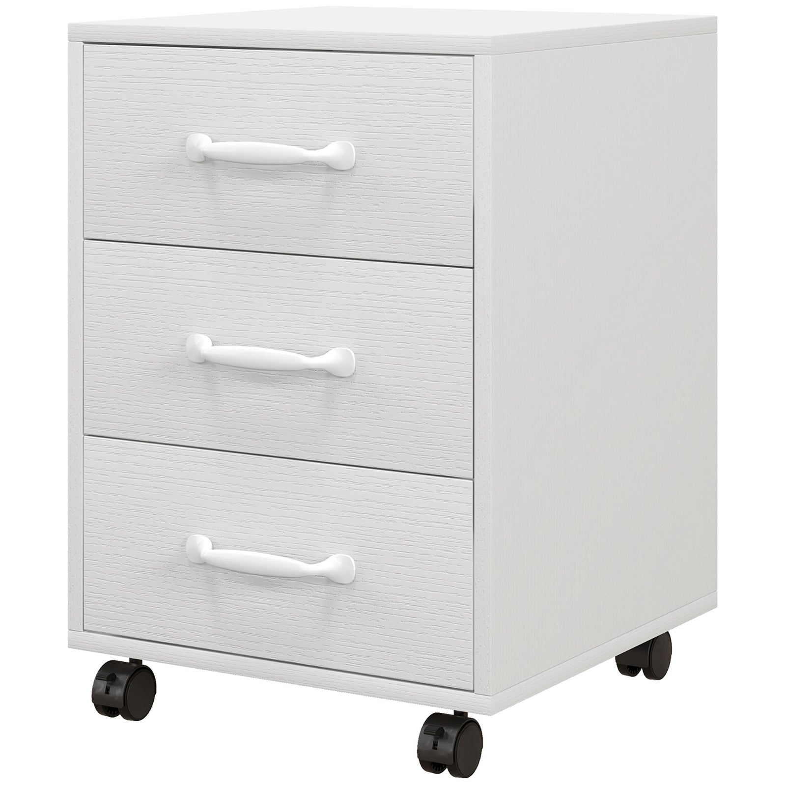 Mobile File Cabinet With 3 Drawers Under Desk | One Size | White