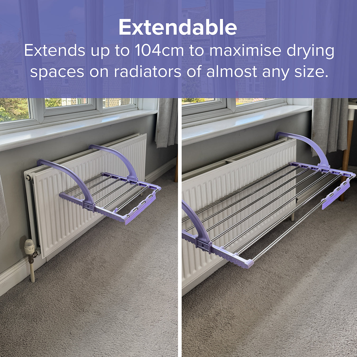 Speedi Dry Extendable Over Radiator Airer | Lilac