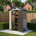 Breeins 5x3ft Plastic Garden Storage Shed With Lockable Door
