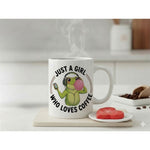 Dyzi Just A Girl Who Loves Coffee Frog Quote Ceramic Mug White
