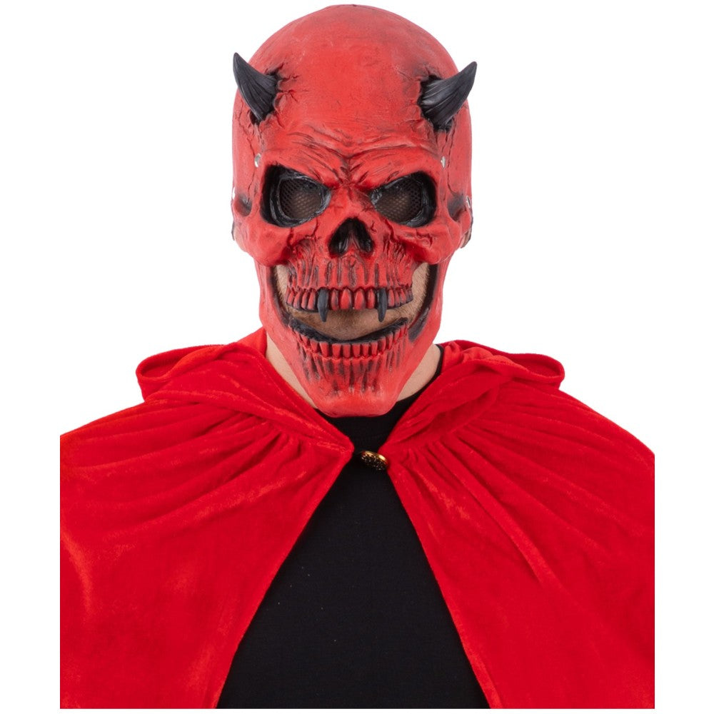 Red Devil Skull Latex Mask