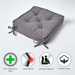 Cotton Dining Chair Booster Cushion | 40cm x 40cm | Charcoal Grey