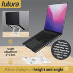 Laptop Stand Adjustable Portable Riser, Foldable Aluminium Holder For Macbook Airpro And 11 To 17 Inch Laptops | White