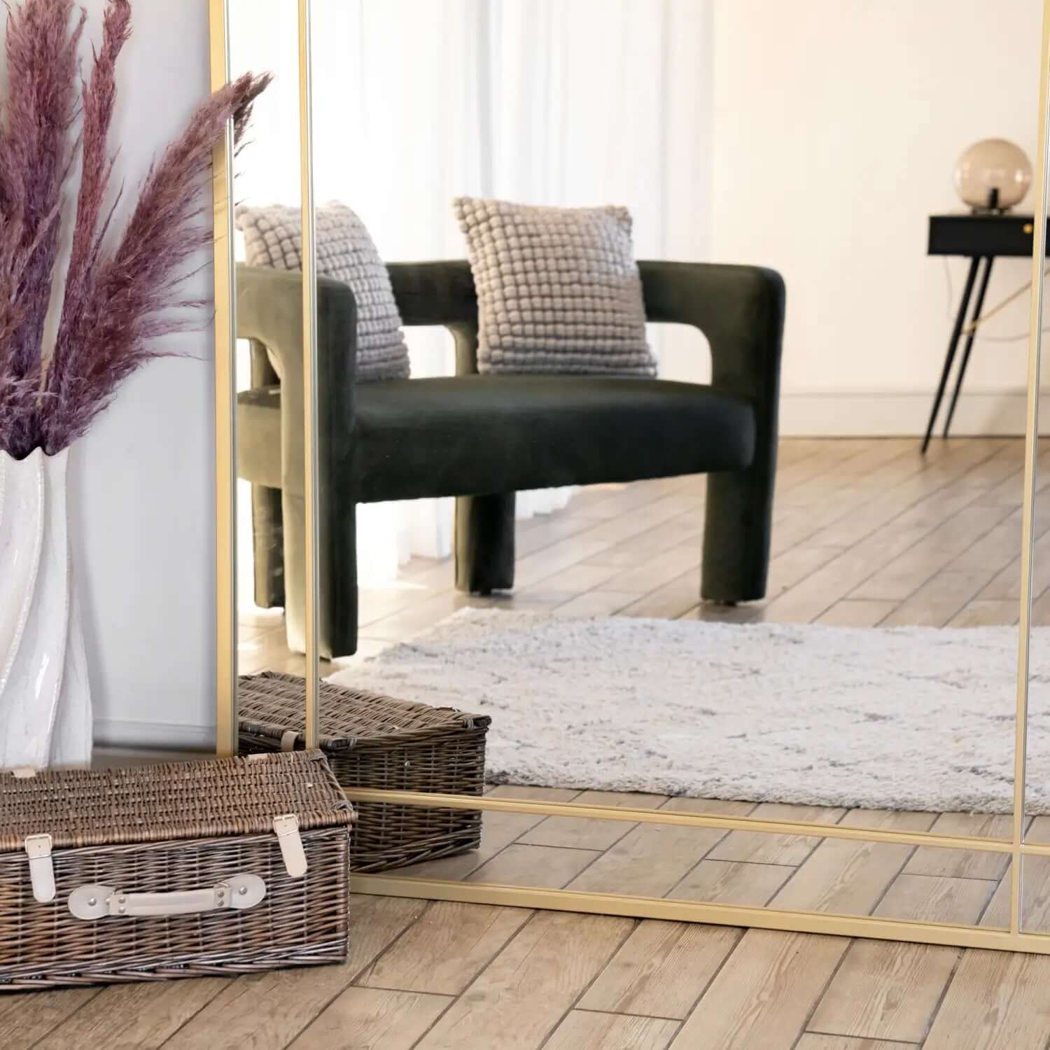 Aimi - Gold Metal Rectangle Window Mirror | 200cm x 120cm