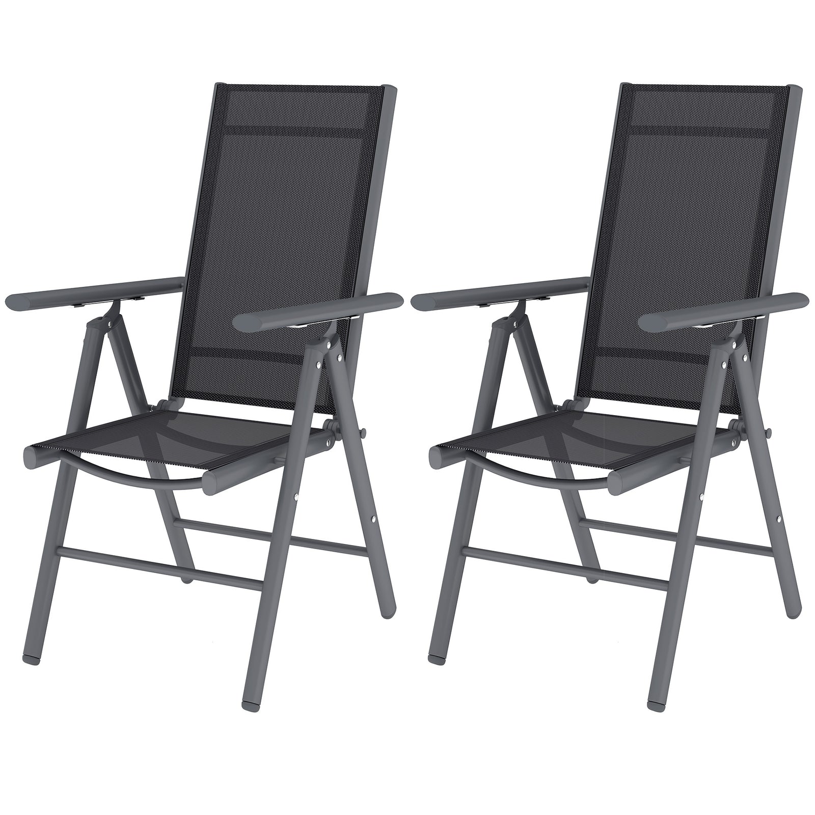 2pcs Folding Chair W/ Breathable Mesh Back And Seat