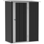 Outdoor Storage Shed Steel Garden Shed With Lockable Door | Grey