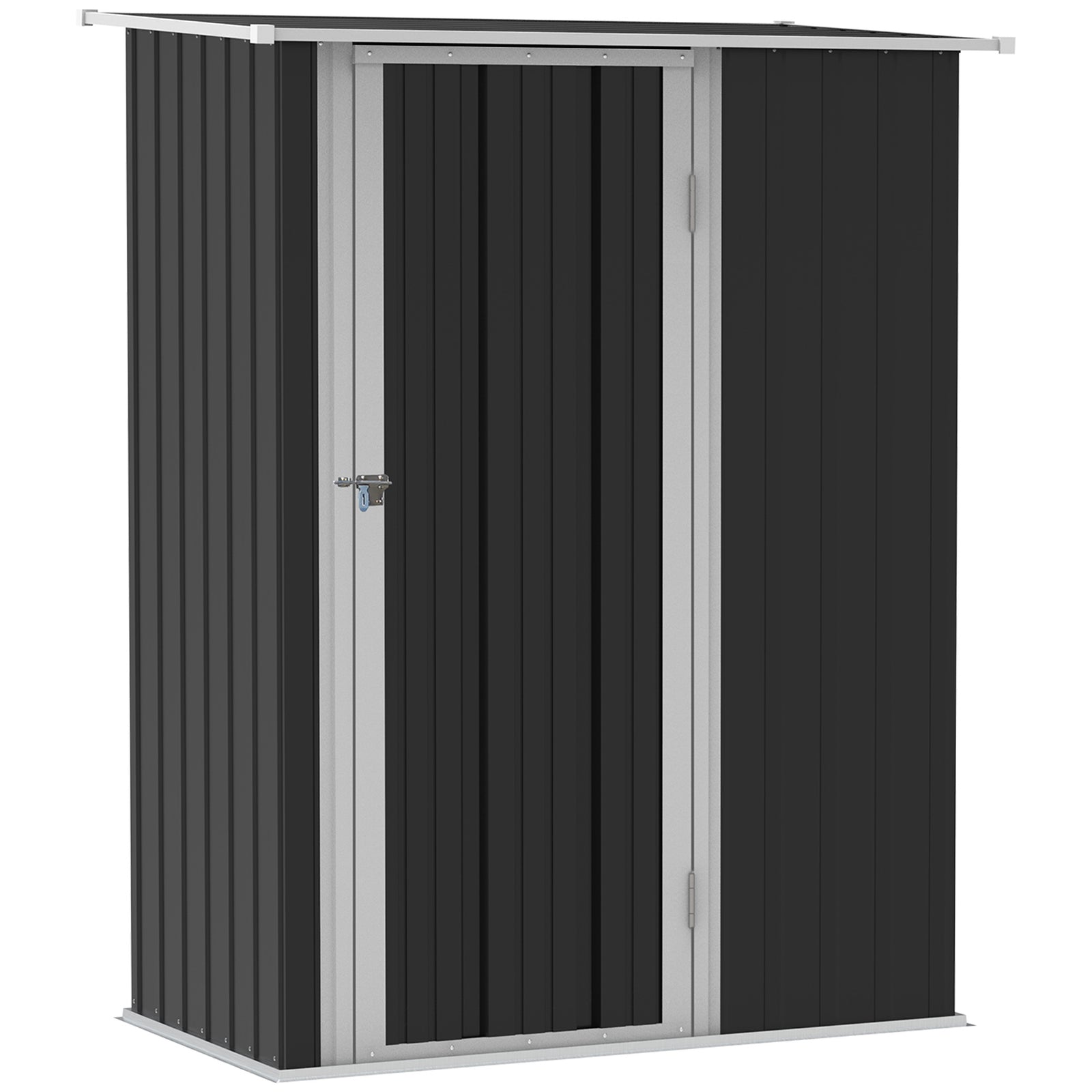 Outdoor Storage Shed Steel Garden Shed With Lockable Door | Grey