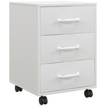 Mobile File Cabinet With 3 Drawers Under Desk | One Size | White