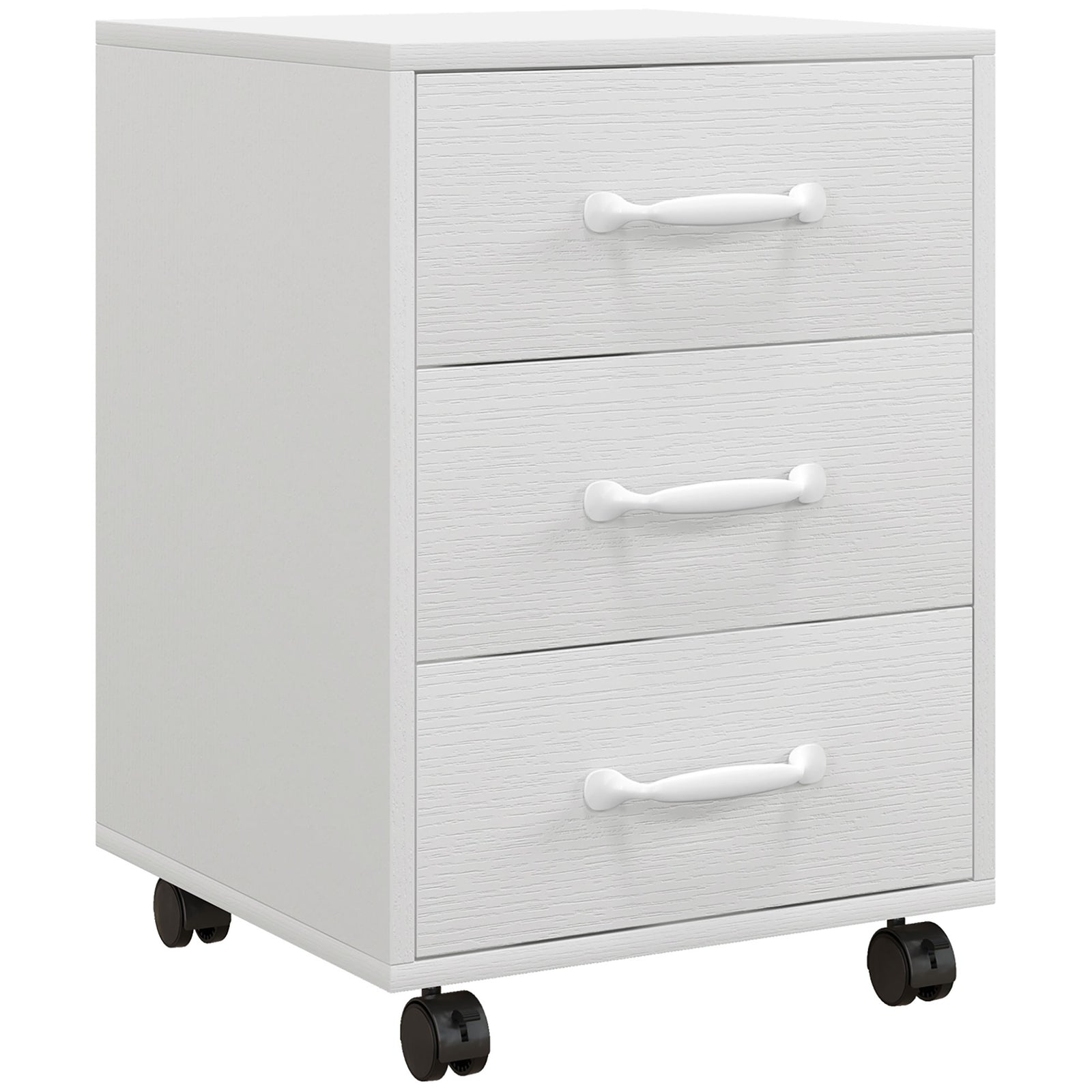 Mobile File Cabinet With 3 Drawers Under Desk | One Size | White