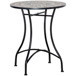 60cm Mosaic Round Bistro Table Outdoor Garden Side Table | Green